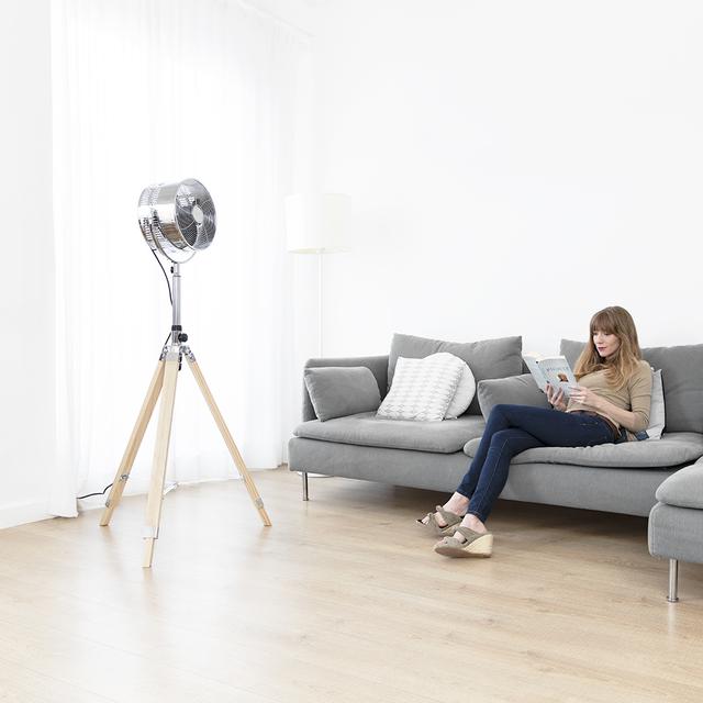 Cecotec EnergySilence 1200 Woody. Ventilador Trípode De 80 W 3 Aspas De 12 Pulgadas 30 Cm Diámetro Motor De Cobre 3 Velocidades Trípode De Madera Altura Regulable 90 Cm Inclinación Hasta 80º Ventilador Trípode