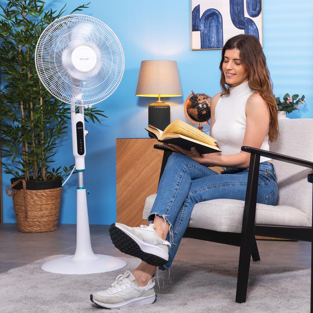 Cecotec EnergySilence 1600 Moskito Ventilador De Pie Con Función Repelente De Mosquitos 65 W Temporizador Control Táctil Y Mando A Distancia. Ventilador De Pie