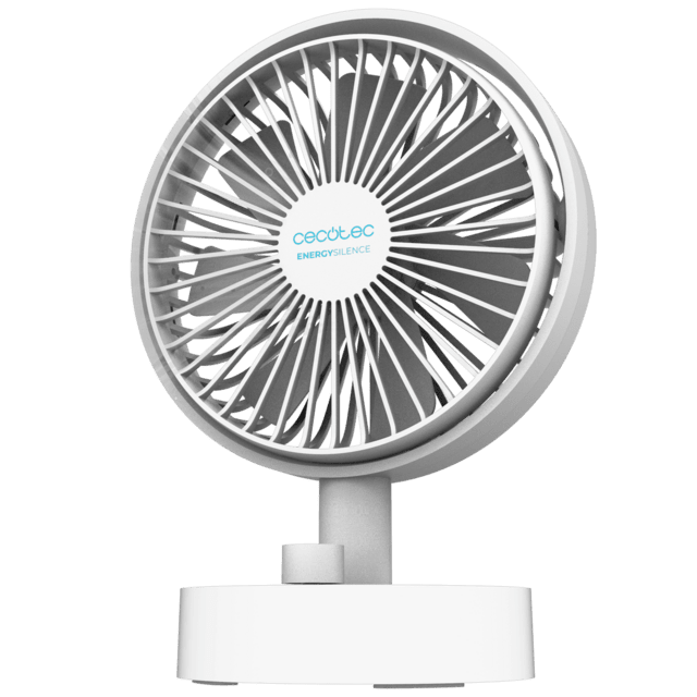 Cecotec EnergySilence 2000 Portable Desk Ventilador De Sobremesa De Batería Con 2000 MAh Oscilación Automática E Inclinación Ajustable. Ventilador De Sobremesa 