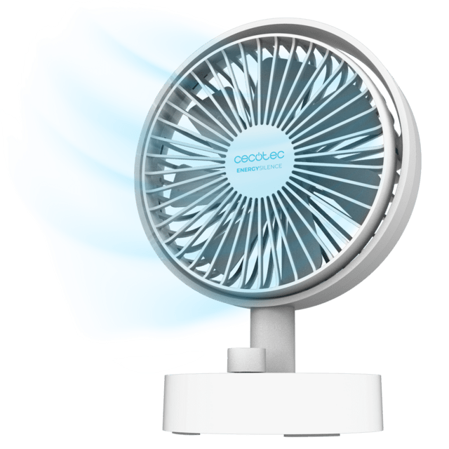Cecotec EnergySilence 2000 Portable Desk Ventilador de sobremesa de batería con 2000 mAh oscilación automática e inclinación ajustable. Ventilador de sobremesa 