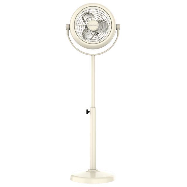 Cecotec EnergySilence 250 ClassicStyle Beige Ventilador de pie estilo retro color beige de 10" con 25 W e inclinación ajustable. Ventilador de pie 