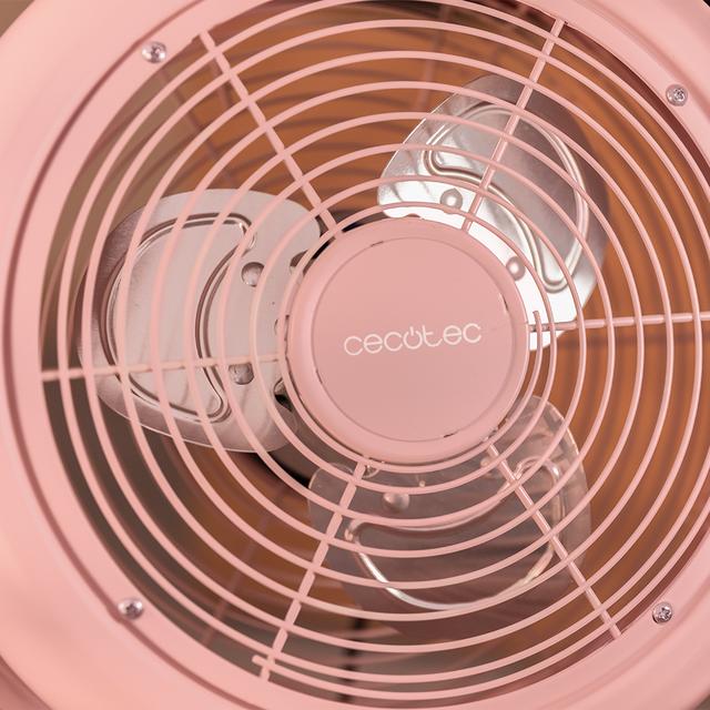 Cecotec EnergySilence 250 ClassicStyle Pink Ventilador De Pie Estilo Retro Color Rosa De 10" Con 25 W E Inclinación Ajustable. Ventilador De Pie 