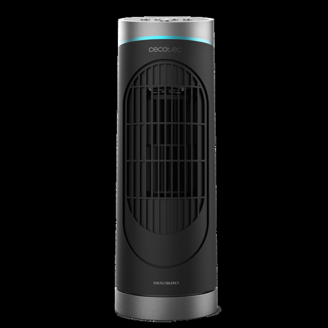 Cecotec EnergySilence 3000 DeskTower Control. Ventilador de Torre con Mando a Distancia y Temporizador 30 W Altura 15" (38 cm) 3 Velocidades Oscilación Indicador LED Negro Ventilador de sobremesa de torre