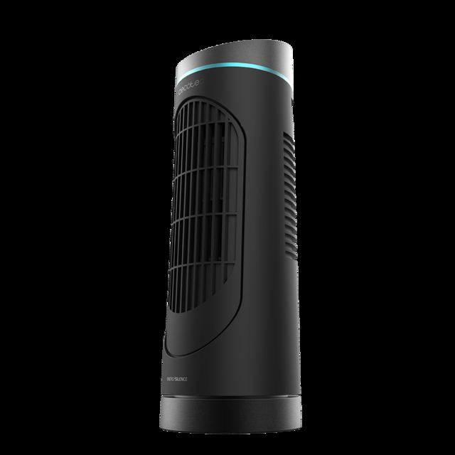 Cecotec EnergySilence 3000 DeskTower Smart. Ventilador De Torre Con Mando A Distancia Y Temporizador 30 W Altura 15" (38 Cm) 3 Velocidades Oscilación Pantalla LED Negro Ventilador De Sobremesa de Torre
