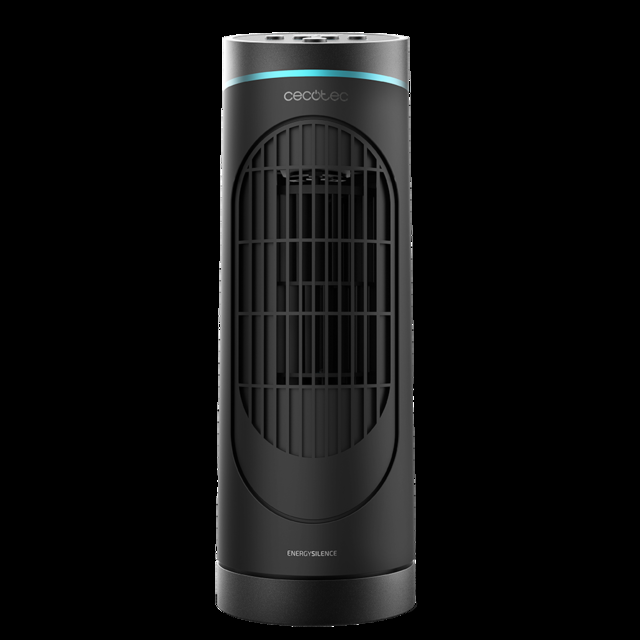 Cecotec EnergySilence 3000 DeskTower Smart. Ventilador de Torre con Mando a Distancia y Temporizador 30 W Altura 15" (38 cm) 3 Velocidades Oscilación Pantalla LED Negro Ventilador de sobremesa de torre