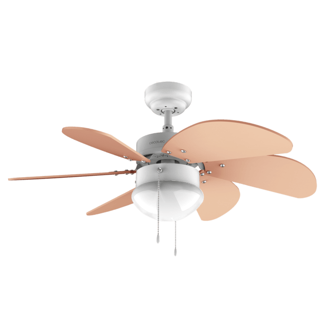 Cecotec EnergySilence 3600 Vision Orange. Ventilador de techo de 50 W Diámetro 92 cm Lámpara 3 Velocidades 6 Aspas reversibles Función Verano/Invierno Interruptor de Cadena Blanco/Naranja Ventilador de techo