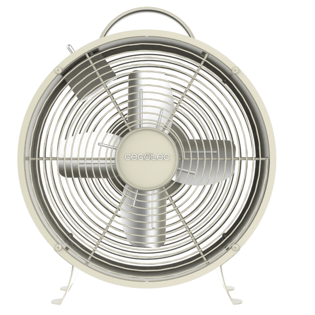 Cecotec EnergySilence 400 RetroDesk Beige Ventilador de sobremesa estilo retro color beige de 8" con 25 W y 4 aspas. Ventilador de sobremesa 
