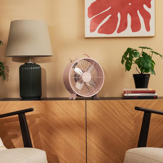 Cecotec EnergySilence 400 RetroDesk Pink Ventilador De Sobremesa Estilo Retro Color Rosa De 8" Con 25 W Y 4 Aspas. Ventilador De Sobremesa 