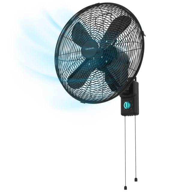 Cecotec EnergySilence 4500 Power Wall Black Ventilador de pared de 18 " con 50 W 3 velocidades 4 aspas y uso sencillo. Ventilador de pared 