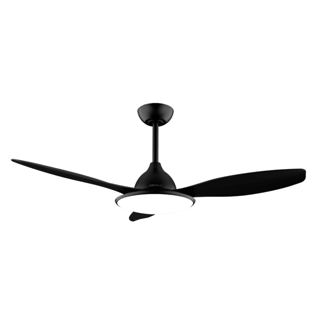 Cecotec EnergySilence 4800 Light Black Ventilador De Techo De 36 W Con Motor DC Y 48” Con Luz LED De 36W Mando A Distancia Temporizador 6 Velocidades Y 3 Aspas. Ventilador De Techo