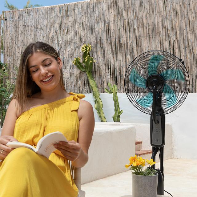 Cecotec EnergySilence 490 Freshessence Ventilador Nebulizador Con 90 W Depósito De 2 8 Litros 5 Aspas Control Remoto Temporizador Y Oscilación. Ventilador Nebulizador