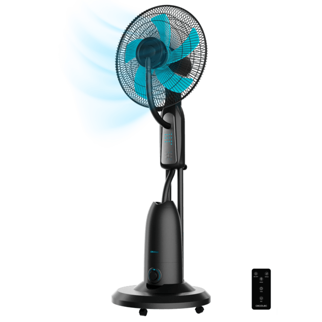 Cecotec EnergySilence 490 Freshessence Ventilador nebulizador con 90 W depósito de 2 8 litros 5 aspas control remoto temporizador y oscilación. Ventilador nebulizador