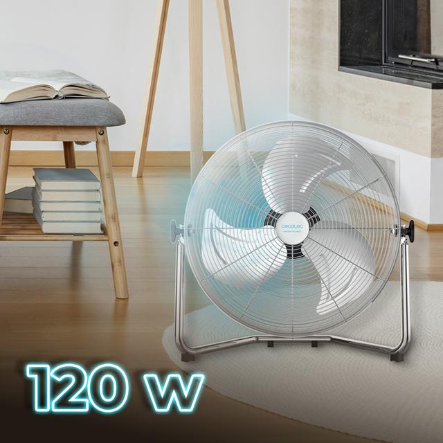Cecotec EnergySilence 5000 Pro. Ventilador Industrial De 120 W 3 Aspas Metálicas De 20" (51 Cm) Motor De Cobre 3 Velocidades Inclinación Ajustable Acabado Cromado Ventilador Industrial