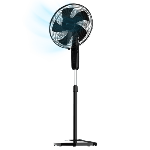 Cecotec EnergySilence 515 MaxFlow Black Ventilador de pie con 16" con 45W temporizador 3 velocidades y oscilación. Ventilador de pie 