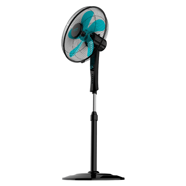 Cecotec EnergySilence 520 Power Black. Ventilador de Pie con Temporizador 50 W 5 Aspas 40 cm de Diámetro Oscilante 4 Velocidades Ajustable 110-130 cm Motor de Cobre Negro Ventilador de pie