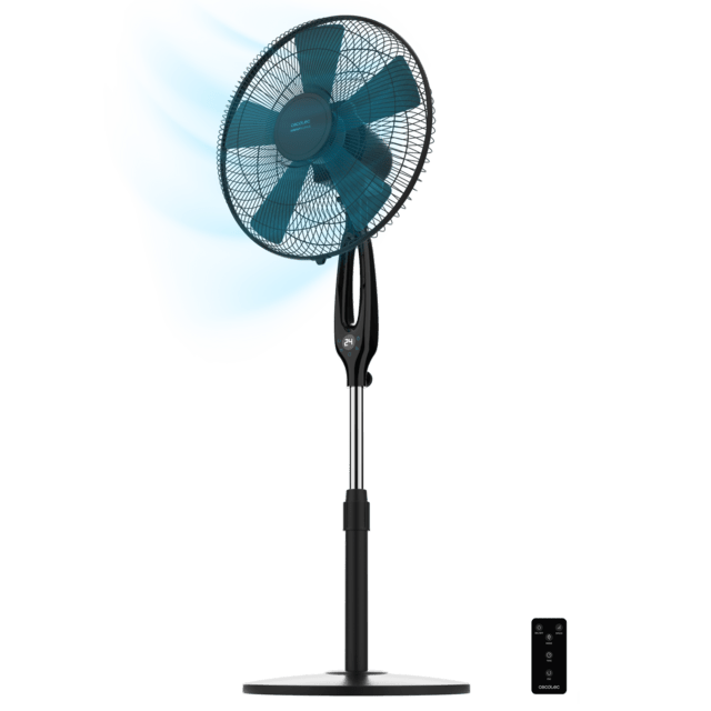 Cecotec EnergySilence 560 Max Smart Ventilador de pie de 16" con 45 W temporizador mando a distancia y pantalla LED. Ventilador de pie 