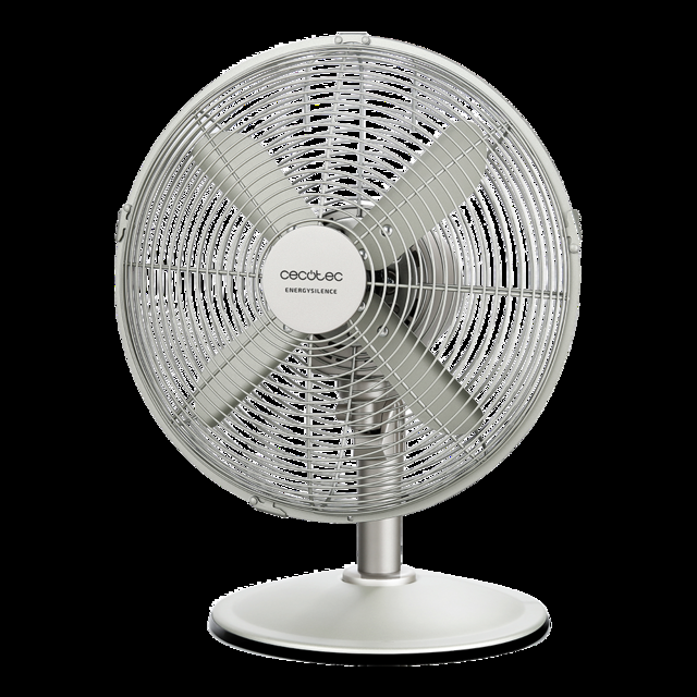 Cecotec EnergySilence 570 SteelDesk .Ventilador de Sobremesa de 45 W 4 Aspas de 30 cm de Diámetro Oscilante 3 Velocidades Motor de Cobre Acabado Metálico Ventilador de sobremesa