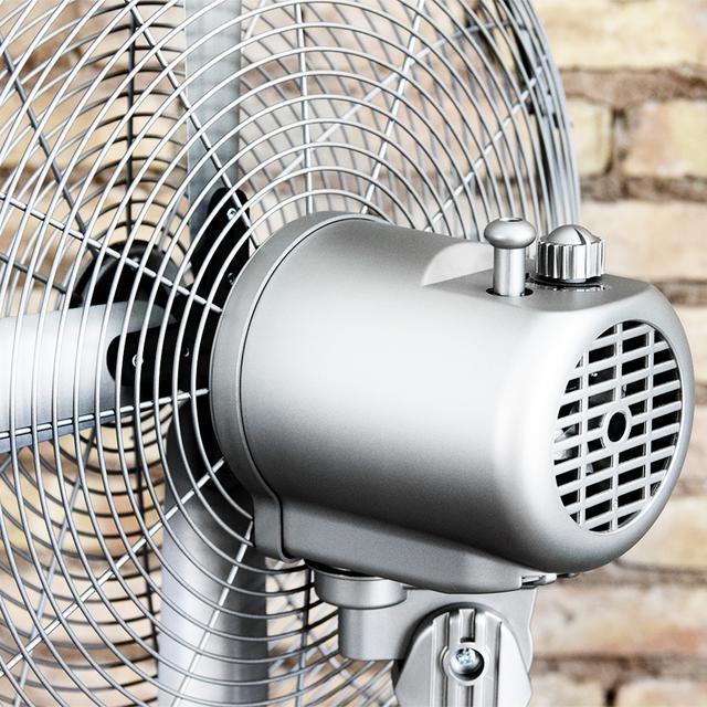 Cecotec EnergySilence 570 SteelStyle. Ventilador De Pie De 60 W 4 Aspas 40 Cm De Diámetro Oscilante 3 Velocidades Altura Ajustable 90-125 Cm Motor De Cobre Acabado Metálico Ventilador De Pie  