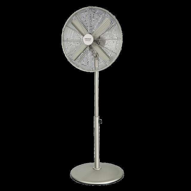 Cecotec EnergySilence 570 SteelStyle. Ventilador de Pie de 60 W 4 Aspas 40 cm de Diámetro Oscilante 3 Velocidades Altura ajustable 90-125 cm Motor de Cobre Acabado Metálico Ventilador de pie  