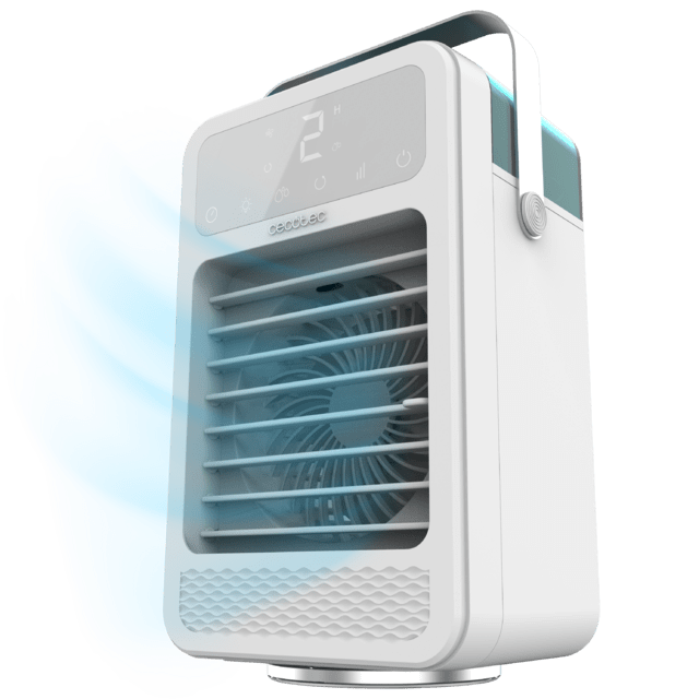 Cecotec EnergySilence 600 DeskChill Rotate Climatizador de sobremesa de 500 ml control táctil display digital oscilación y temporizador. Climatizador de sobremesa