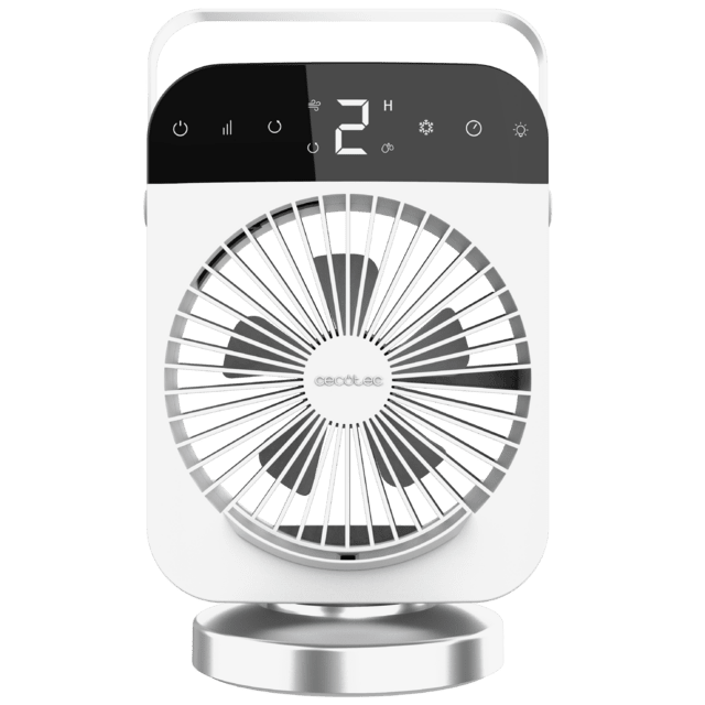 Cecotec EnergySilence 600 DeskChill Smart Rotate Climatizador De Sobremesa De 300 Ml Control Táctil Display Digital Oscilación Y Temporizador. Climatizador De Sobremesa 