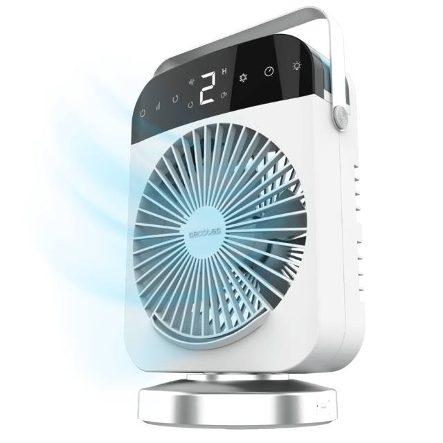 Cecotec EnergySilence 600 DeskChill Smart Rotate Climatizador de sobremesa de 300 ml control táctil display digital oscilación y temporizador. Climatizador de sobremesa 