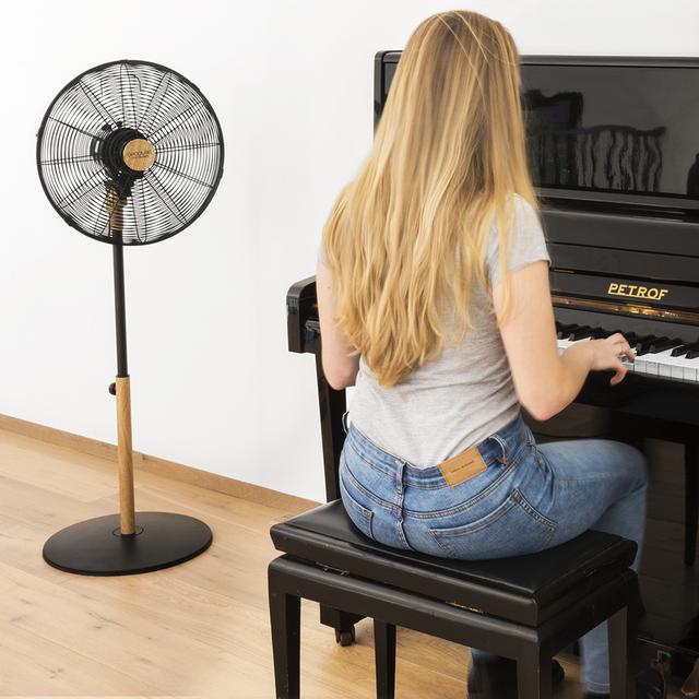 Cecotec EnergySilence 600 Woodstyle Ventilador De Pie Con 50 W Y Acabado En Madera 16 Pulgadas 3 Velocidades Oscilación Silencioso Altura Ajustable 4 Aspas Y Máxima Seguridad. Ventilador De Pie