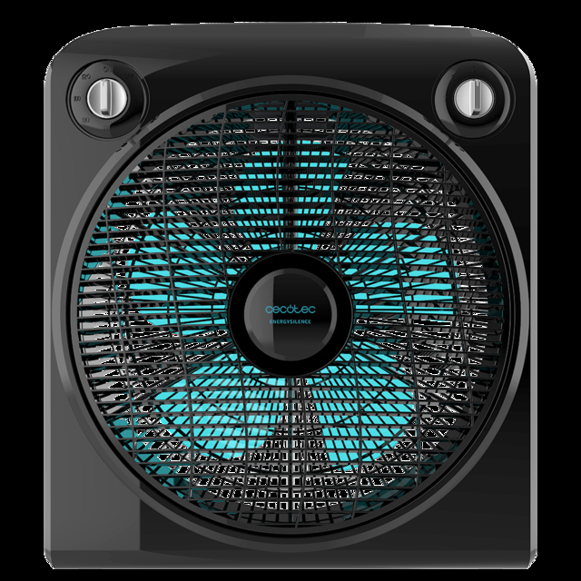 Cecotec EnergySilence 6000 PowerBox Black. Ventilador de Suelo con Temporizador 50 W 5 aspas de 30 cm de diámetro 3 Velocidades Motor de Cobre Rejilla Rotatoria Negro Ventilador de suelo