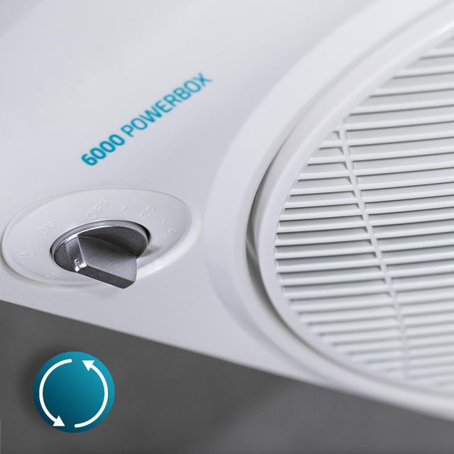 Cecotec EnergySilence 6000 PowerBox. Ventilador De Suelo Con Temporizador De 50 W 5 Aspas De 30 Cm De Diámetro 3 Velocidades Motor De Cobre Rejilla Rotatoria Blanco Ventilador De Suelo