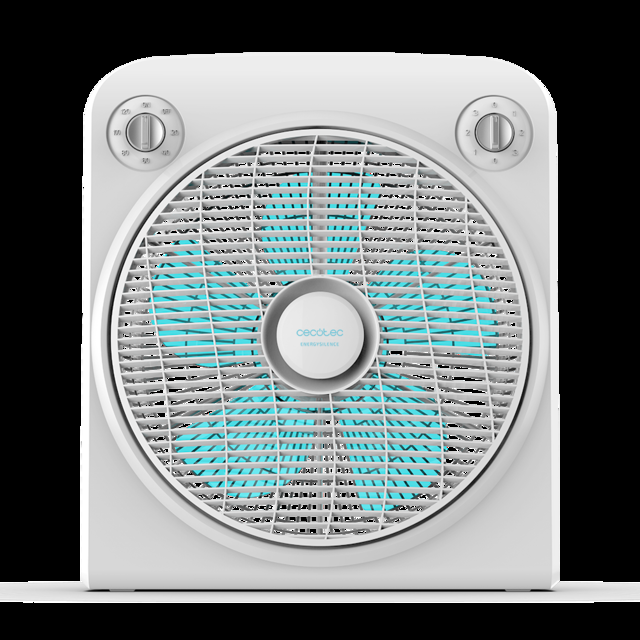 Cecotec EnergySilence 6000 PowerBox. Ventilador de Suelo con Temporizador de 50 W 5 Aspas de 30 cm de diámetro 3 Velocidades Motor de Cobre Rejilla Rotatoria Blanco Ventilador de suelo
