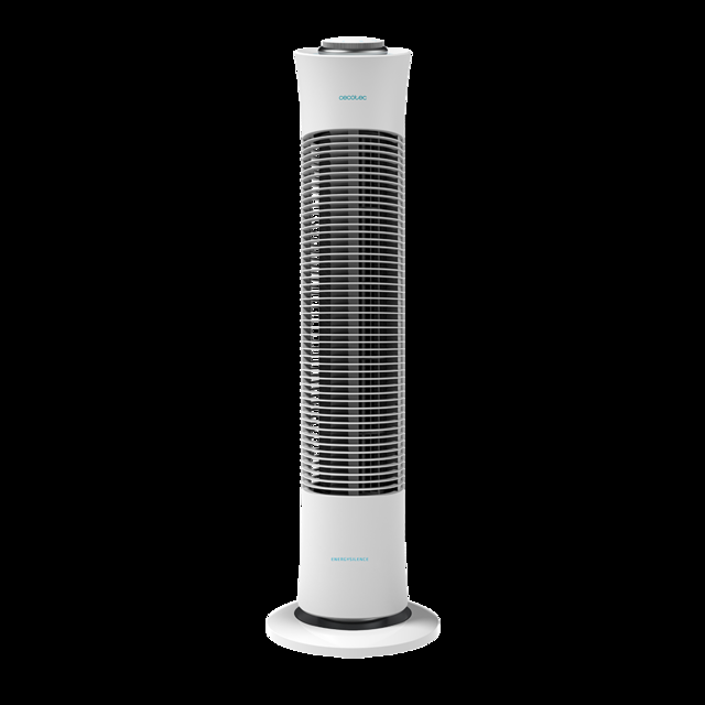 Cecotec EnergySilence 6090 Skyline. Ventilador de Torre con Temporizador 45 W 30'' (76cm) de Altura Mecánico Oscilante Motor de Cobre 3 Velocidades Blanco Ventilador de torre