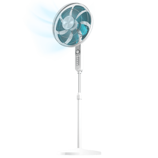 Cecotec EnergySilence 610 Max Flow Ventilador de pie de 16" con 70 W temporizador oscilación y altura ajustable. Ventilador de pie