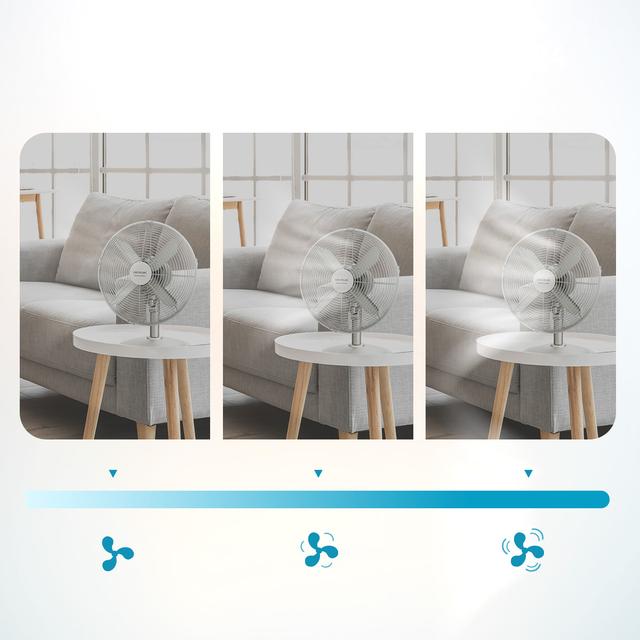 Cecotec EnergySilence 610 SteelDesk Ventilador De Sobremesa Con 40 W Y Acabado En Acero 12 Pulgadas 3 Velocidades Oscilación Silencioso Altura Ajustable 4 Aspas Y Máxima Seguridad. Ventilador De Sobremesa