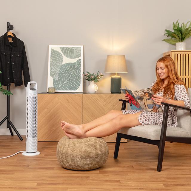 Cecotec EnergySilence 790 Skyline Control Ventilador De Torre De 32 " Con 45 W Y 3 Velocidades Temporizador Oscilación Uso Sencillo Asa Y Máxima Seguridad. Ventilador De Torre 