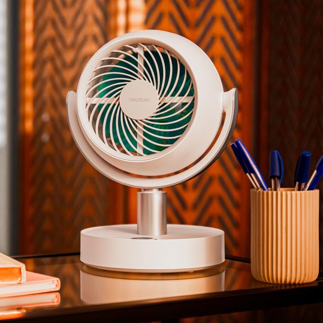 Cecotec EnergySilence 800 Cyclone Desk Portable Ventilador Circulador De Aire De Sobremesa Con Batería De 4000 MAh Motor DC Oscilación E Inclinación Ajustables. Ventilador Circulador De Aire De Sobremesa
