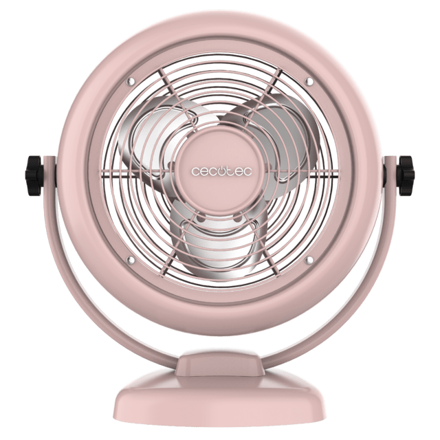 Cecotec EnergySilence 800 RetroDesk Pink Ventilador de sobremesa estilo retro color rosa de 8" con 20 W e inclinación ajustable. Ventilador de sobremesa 