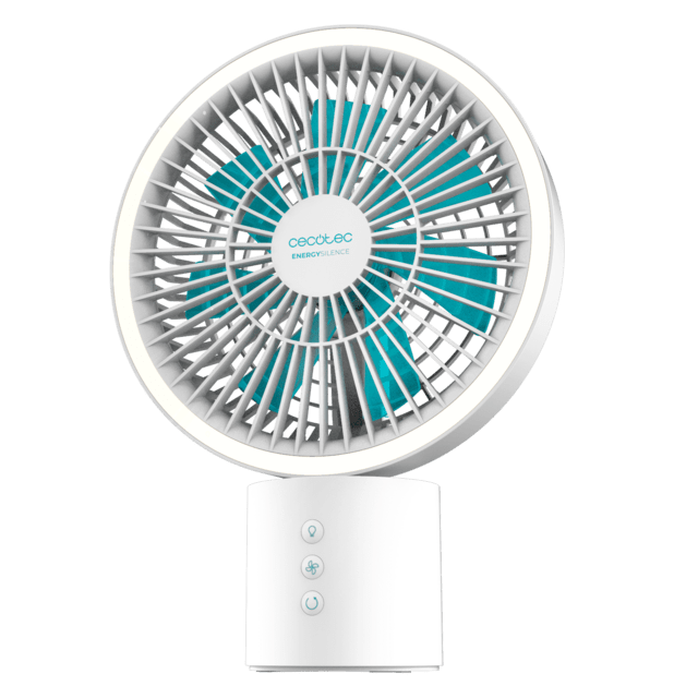 Cecotec EnergySilence 8000 Portable Light Desk Ventilador De Sobremesa De Batería Con 8000 MAh Oscilación 360º Aro De Luz Con 3 Tonalidades Y 4 Velocidades. Ventilador De Sobremesa