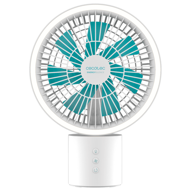Cecotec EnergySilence 8000 Portable Light Desk Ventilador De Sobremesa De Batería Con 8000 MAh Oscilación 360º Aro De Luz Con 3 Tonalidades Y 4 Velocidades. Ventilador De Sobremesa