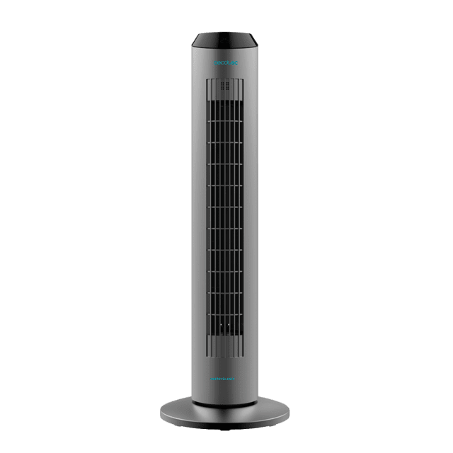Cecotec EnergySilence 8190 Skyline Ionic. Ventilador de Torre Digital con Mando a Distancia y Temporizador 60 W 33'' (84cm) de Altura Oscilante Ionizador Motor de Cobre 3 Velocidades Gris Ventilador de torre