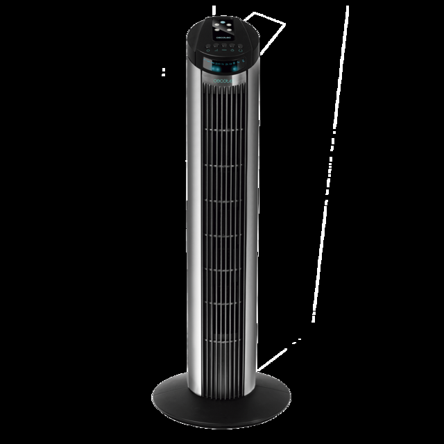 Cecotec EnergySilence 890 Skyline. Ventilador de Torre Digital con Temporizador 50 W 30'' (76cm) de Altura Oscilante Motor de Cobre 3 Velocidades 3 Modos Negro Ventilador de torre