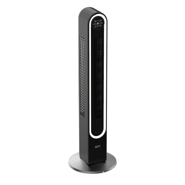 Cecotec EnergySilence 9090 Skyline Smart Light Ventilador De Torre Con Luz De 60 W Y 42" Con Mando A Distancia Control Táctil Pantalla LED Temporizador Y Oscilación. Ventilador De Torre Con Luz