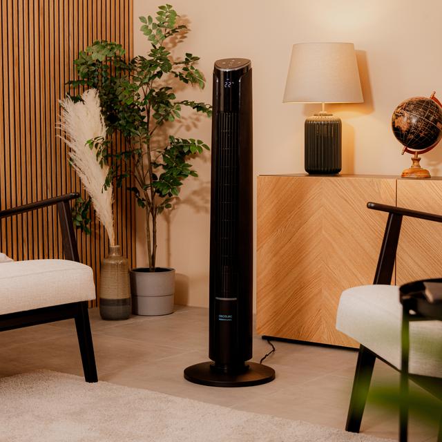Cecotec EnergySilence 9250 Skyline Smart Tilt Ventilador De Torre De 42" Con 45 W Inclinación Ajustable Oscilación Temporizador Control Táctil Y Remoto Y Display Digital.  Ventilador De Torre