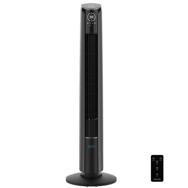 Cecotec EnergySilence 9250 Skyline Smart Tilt Ventilador de torre de 42" con 45 W inclinación ajustable oscilación temporizador control táctil y remoto y display digital.  Ventilador de torre