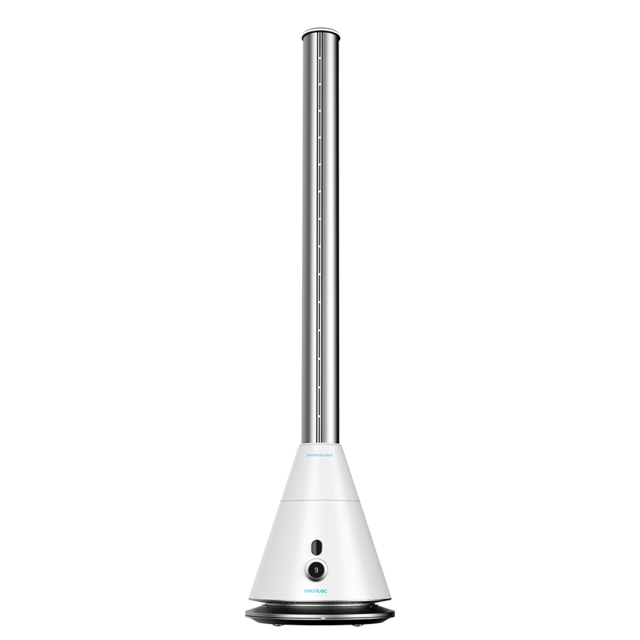 Cecotec EnergySilence 9800 Skyline Bladeless White. Ventilador de Torre sin Aspas con Mando a Distancia y Temporizador 26 W 38" (96 cm) de Altura Motor de Cobre 9 Velocidades Blanco Ventilador sin aspas de torre