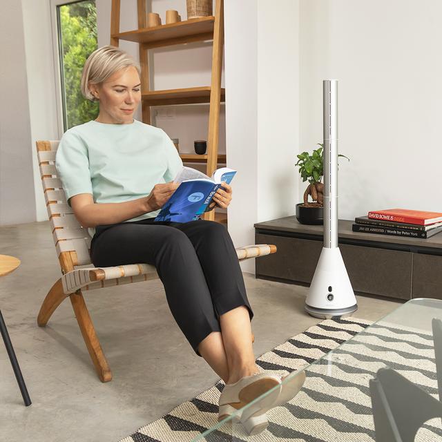 Cecotec EnergySilence 9850 Skyline Bladeless Pro. Ventilador De Torre Sin Aspas Con Mando A Distancia Y Temporizador 35 W Altura Ajustable Hasta 96cm Motor DDC 9 Velocidades Blanco Ventilador De Torre