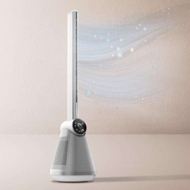 Cecotec EnergySilence 9890 Skyline Bladeless Ventilador De Torre Sin Aspas De 39" Con 50W LED Display Control Táctil Y Remoto Temporizador 15 Horas Y Oscilación.  Ventilador De Torre