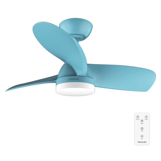 Cecotec EnergySilence Aero 3050 Sky Ventilador de techo de 35 W con motor DC y 36” con luz LED mando a distancia temporizador 6 velocidades y 3 aspas.  Ventilador de techo
