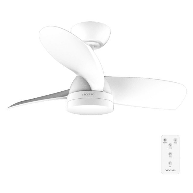 Cecotec EnergySilence Aero 3050 White Ventilador de techo de 35 W con motor DC y 36” con luz LED mando a distancia temporizador 6 velocidades y 3 aspas. Ventilador de techo