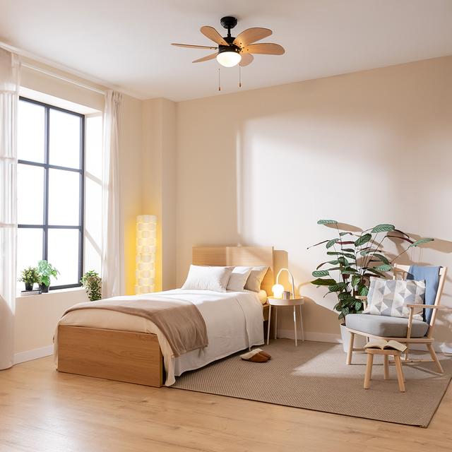 Cecotec EnergySilence Aero 360 Black&Wood Ventilador De Techo De 50 W Y 36” Con Lámpara 3 Velocidades 6 Aspas Reversibles Modo Winter-summer Y Uso Sencillo. Ventilador De Techo 