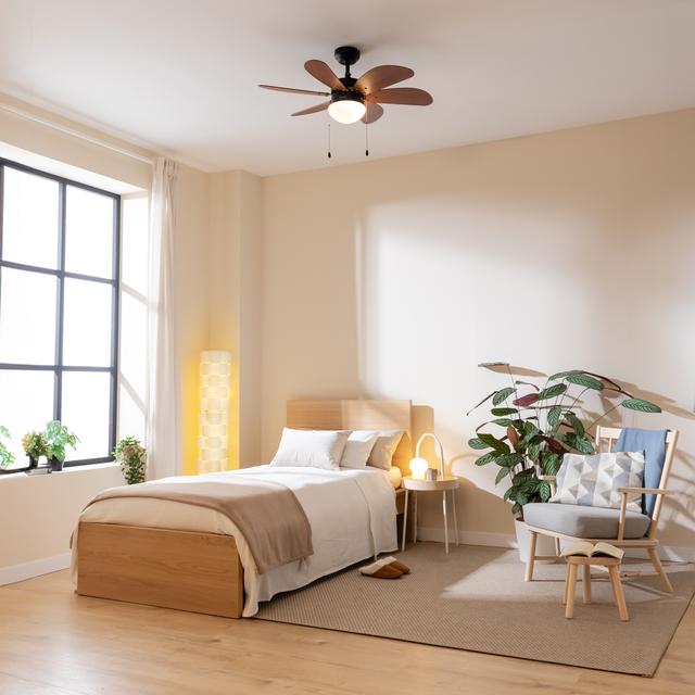 Cecotec EnergySilence Aero 365 Black&Wood Ventilador De Techo De 50 W Y 36” Con Lámpara 3 Velocidades 6 Aspas Reversibles Modo Winter-summer Y Uso Sencillo. Ventilador De Techo 